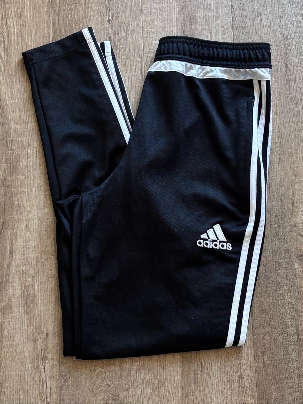 Adidas Black Joggers with White Accents